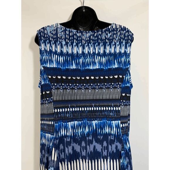 New Directions Womens Midi Dress Sequenced V Neck Sleeveless Blue 2X - Picture 7 of 8